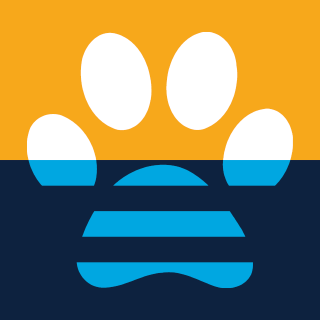 The People's Flag of Milwaukee, but with a paw instead of a sun